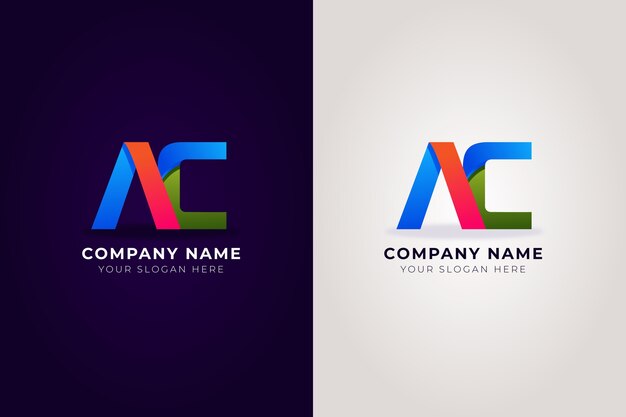 Diseño de logotipo degradado ac