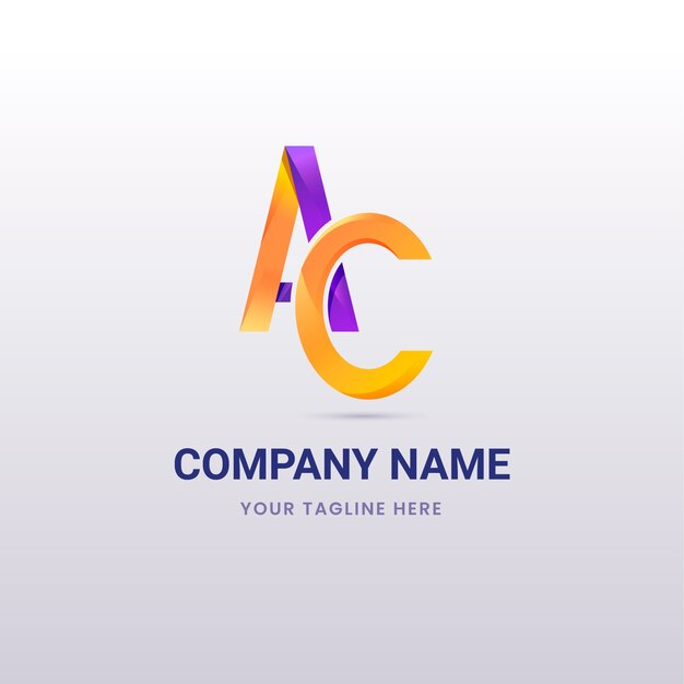 Diseño de logotipo degradado ac