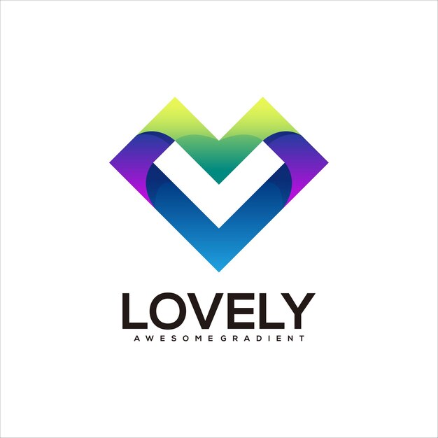 diseño de logotipo degradado colorido amor