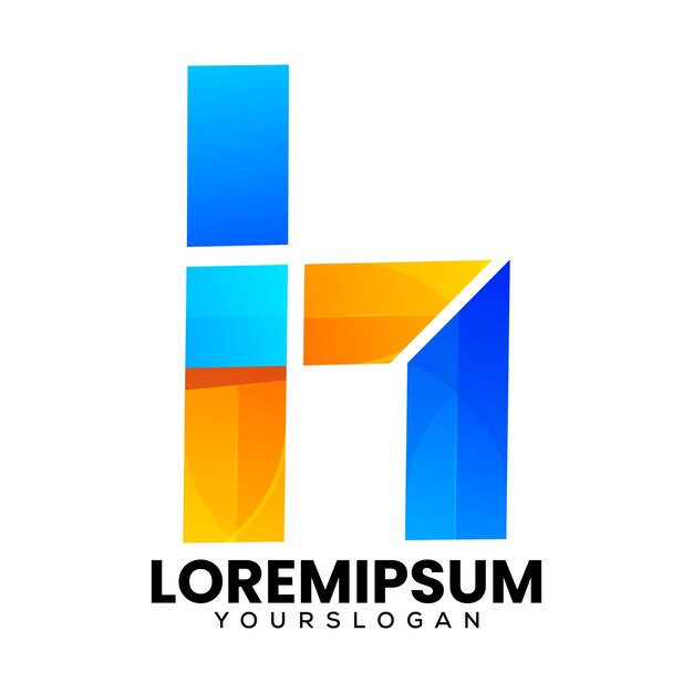 Diseño de logotipo degradado colorido letra h