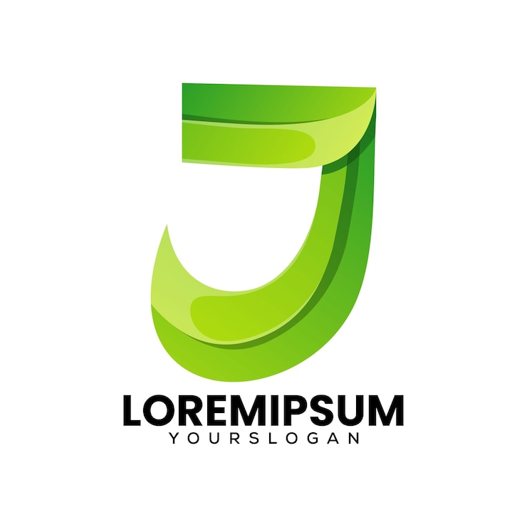 Vector gratuito diseño de logotipo degradado colorido letra j