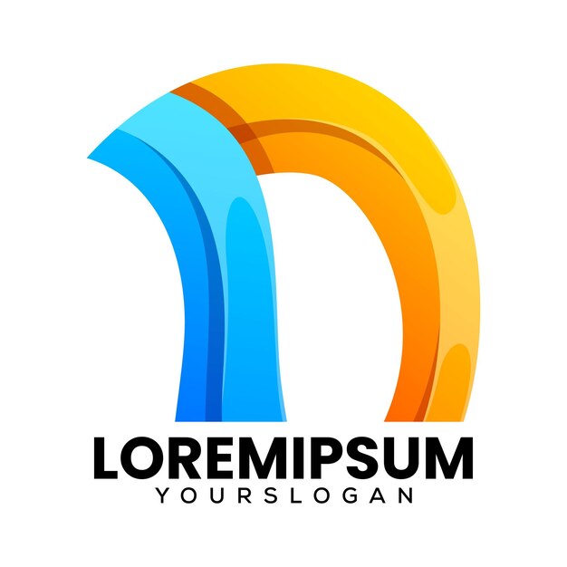Diseño de logotipo degradado colorido letra N