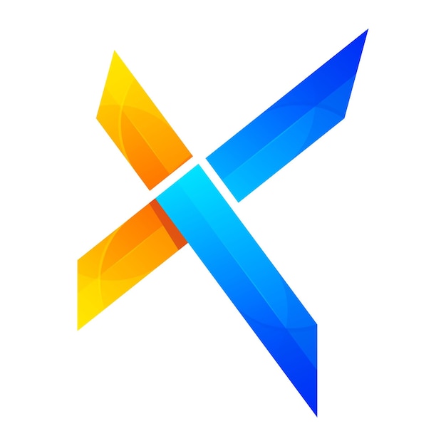 Diseño de logotipo degradado colorido letra X