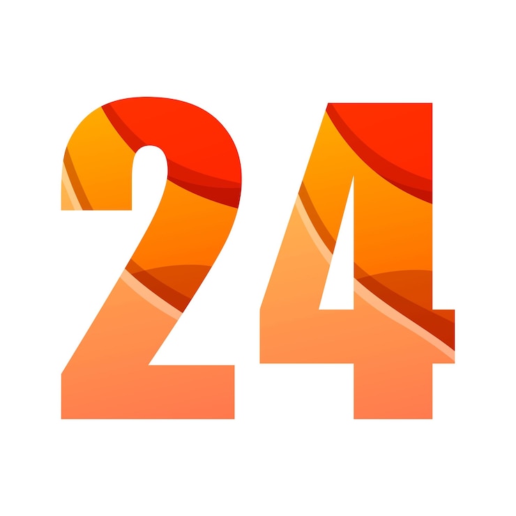 Vector gratuito diseño de logotipo degradado colorido número 24