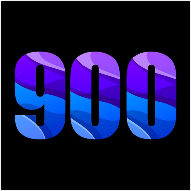 diseño de logotipo degradado colorido número 900