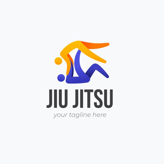 Diseño de logotipo degradado de jiu jitsu.