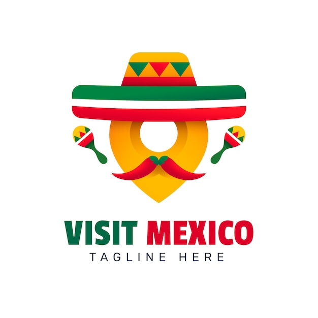 Diseño de logotipo degradado de méxico