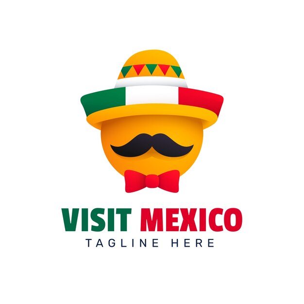 Diseño de logotipo degradado de méxico