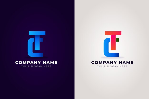 Diseño de logotipo degradado tc