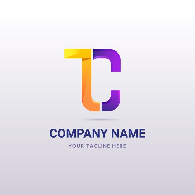 Diseño de logotipo degradado tc