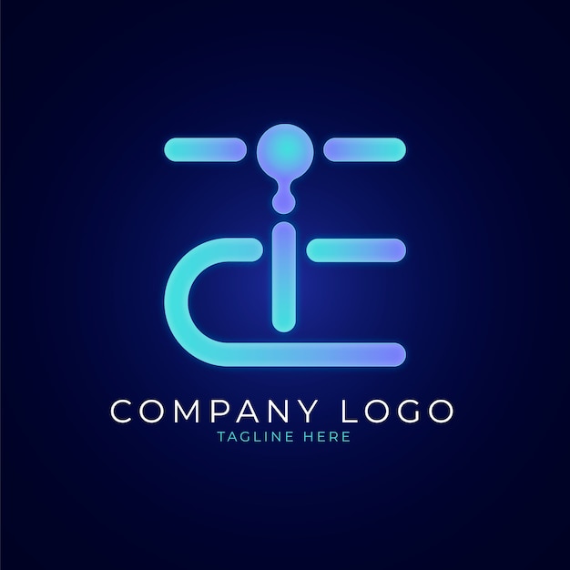 Diseño de logotipo degradado tc