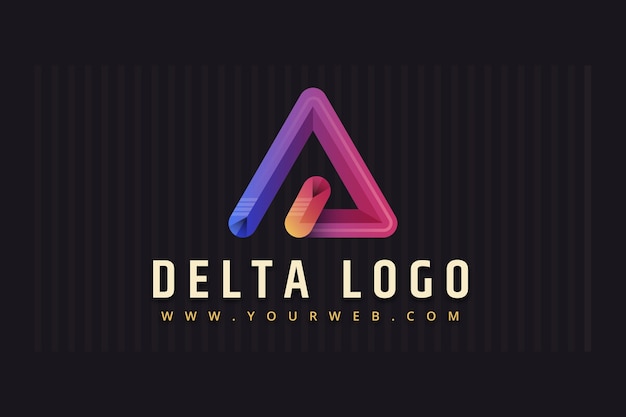 Diseño de logotipo delta degradado
