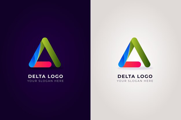 Diseño de logotipo delta degradado