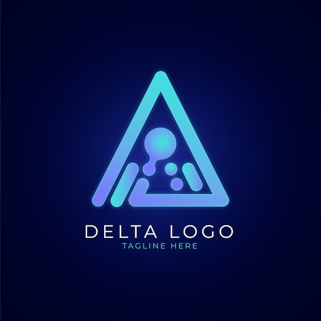 Vector gratuito diseño de logotipo delta degradado