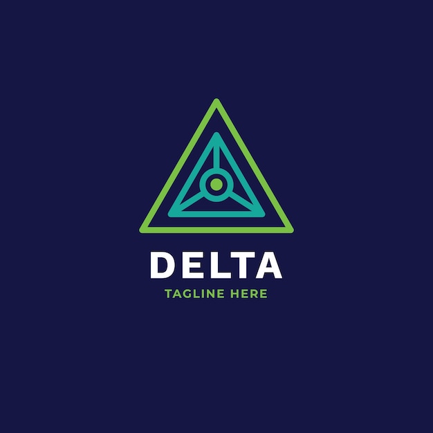 Diseño de logotipo delta de diseño plano