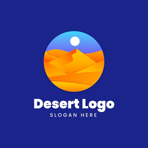 Vector gratuito diseño de logotipo de desierto degradado