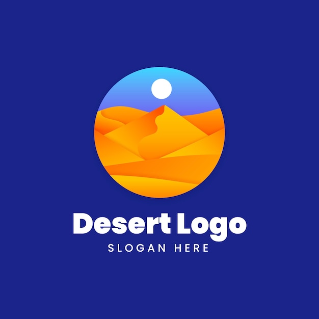Diseño de logotipo de desierto degradado