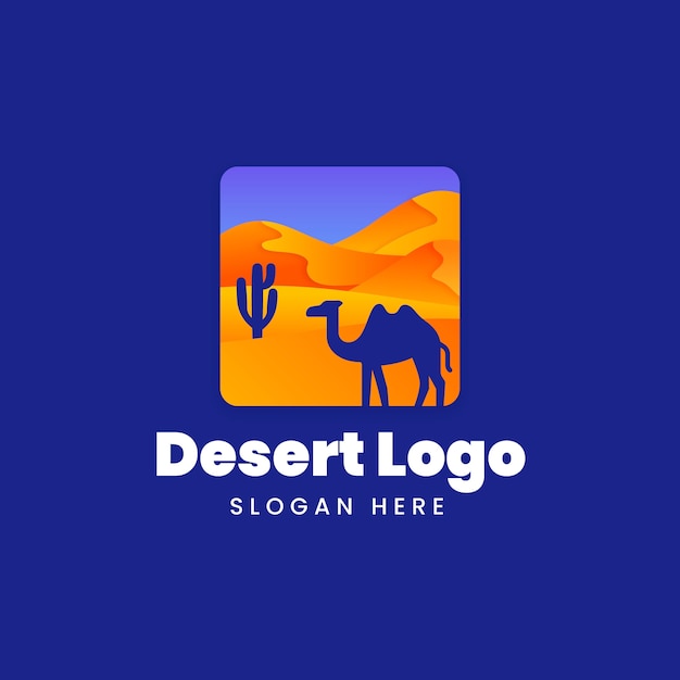 Vector gratuito diseño de logotipo de desierto degradado