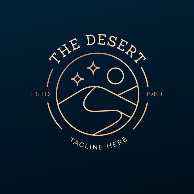 Diseño de logotipo de desierto degradado