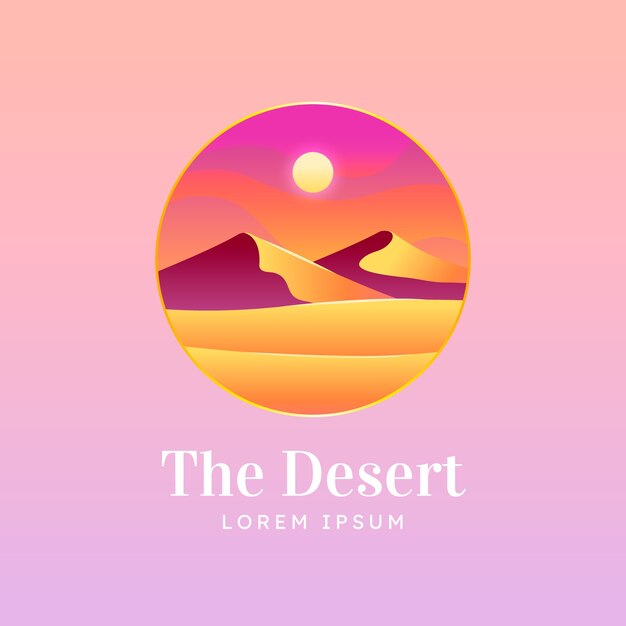 Vector gratuito diseño de logotipo de desierto degradado