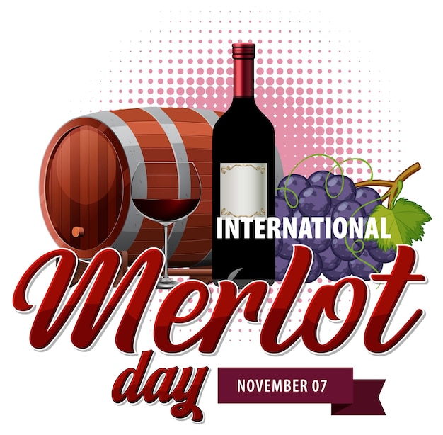 Vector gratuito diseño del logotipo del día internacional del merlot