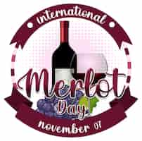 Vector gratuito diseño del logotipo del día internacional del merlot