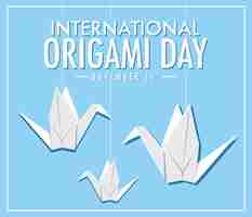 Vector gratuito diseño del logotipo del día internacional del origami