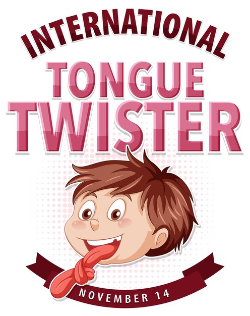 Diseño de logotipo del día internacional del trabalenguas