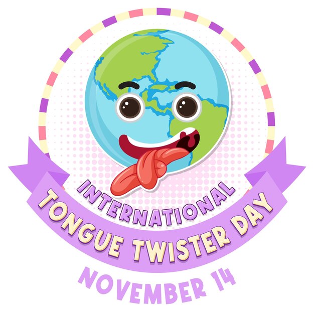 Diseño de logotipo del día internacional del trabalenguas