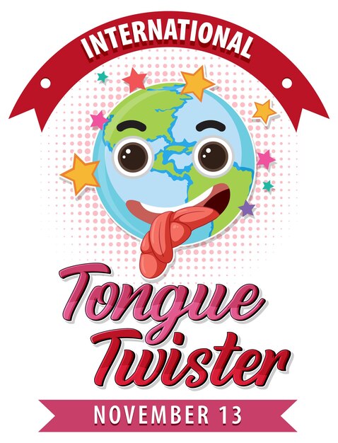 Diseño de logotipo del día internacional del trabalenguas