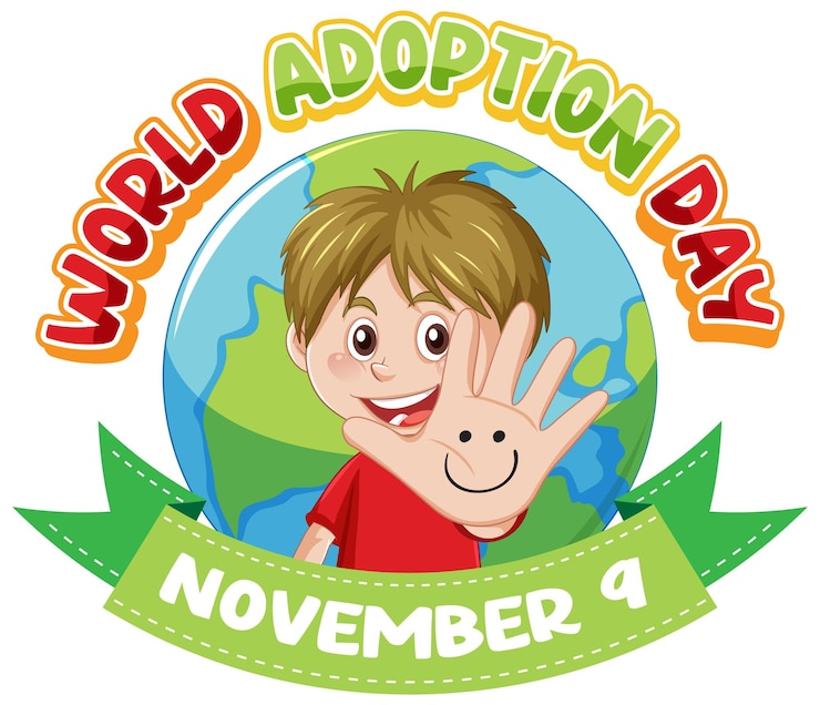 Vector gratuito diseño del logotipo del día mundial de la adopción