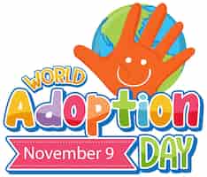 Vector gratuito diseño del logotipo del día mundial de la adopción