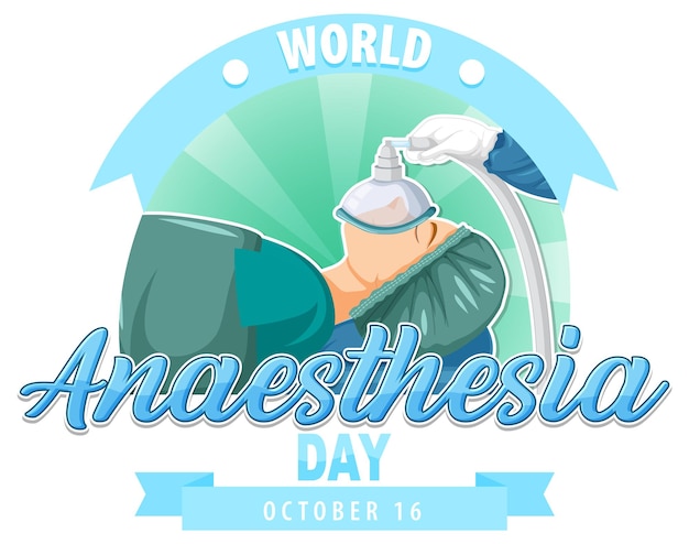 Vector gratuito diseño del logotipo del día mundial de la anestesia