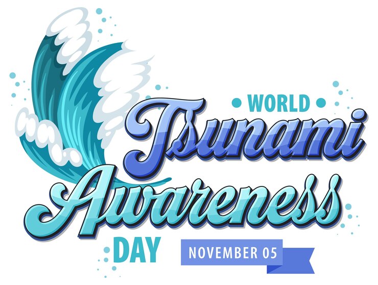 Vector gratuito diseño de logotipo del día mundial de concientización sobre tsunami