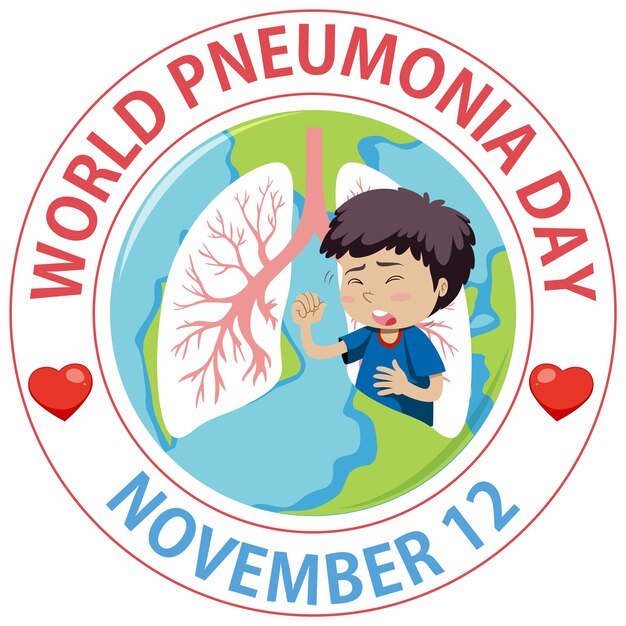 Diseño del logotipo del día mundial de la neumonía
