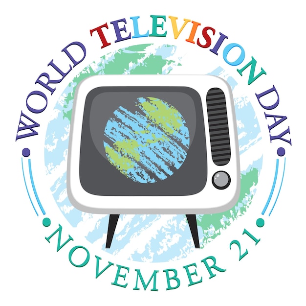 Vector gratuito diseño del logotipo del día mundial de la televisión