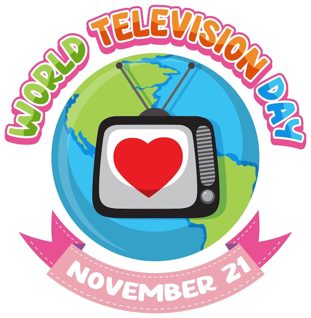 Vector gratuito diseño del logotipo del día mundial de la televisión