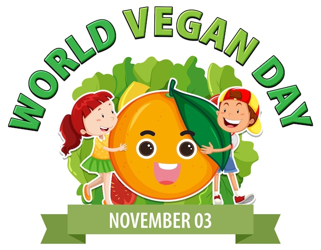Vector gratuito diseño del logotipo del día mundial del veganismo
