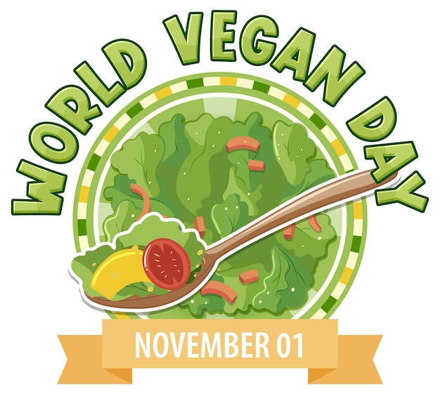 Vector gratuito diseño del logotipo del día mundial del veganismo