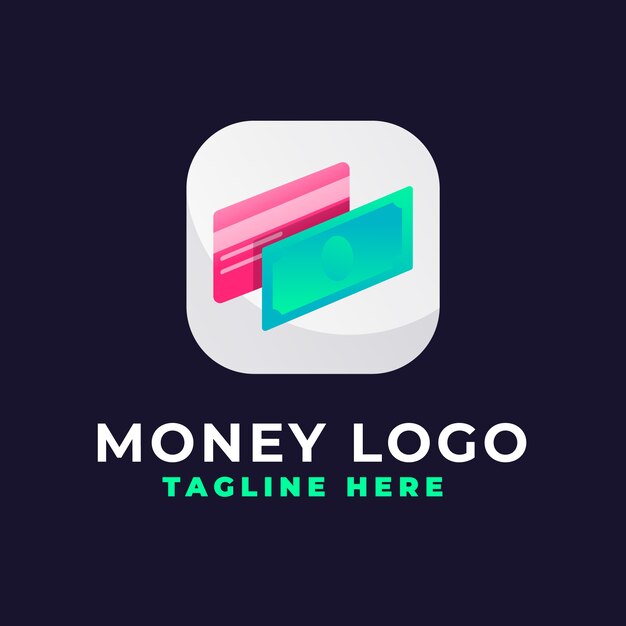 Diseño de logotipo de dinero degradado