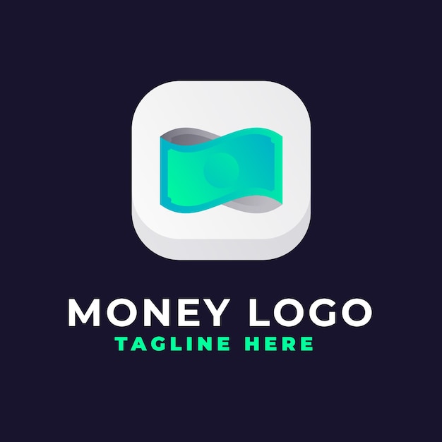 Diseño de logotipo de dinero degradado