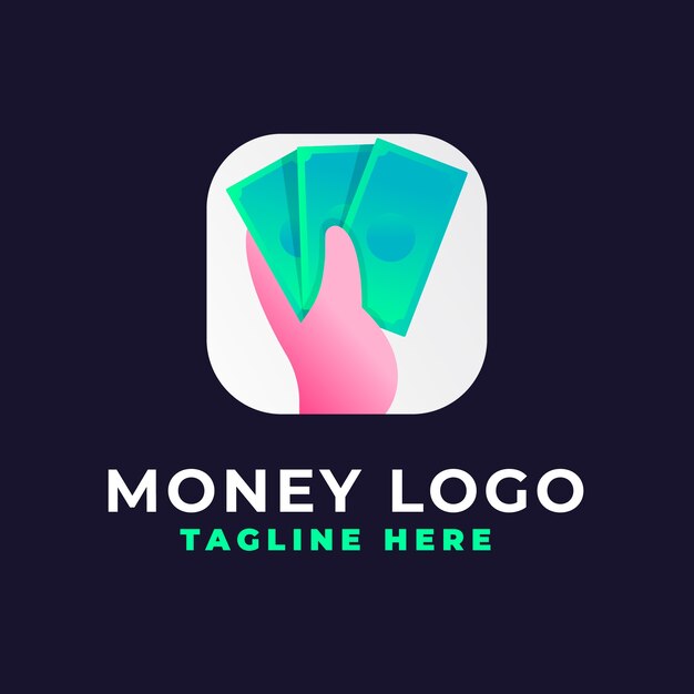 Diseño de logotipo de dinero degradado