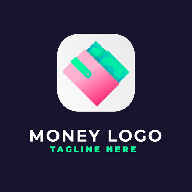 Diseño de logotipo de dinero degradado