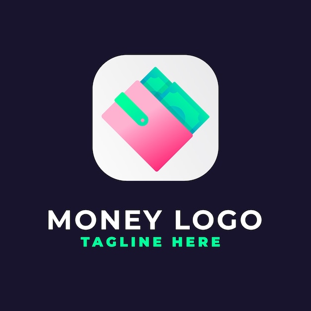 Diseño de logotipo de dinero degradado