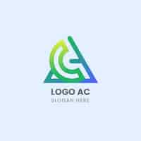 Vector gratuito diseño de logotipo de empresa ac