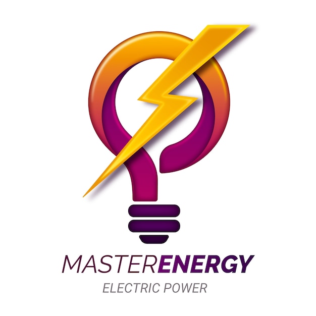 Vector gratuito diseño de logotipo de energía degradada