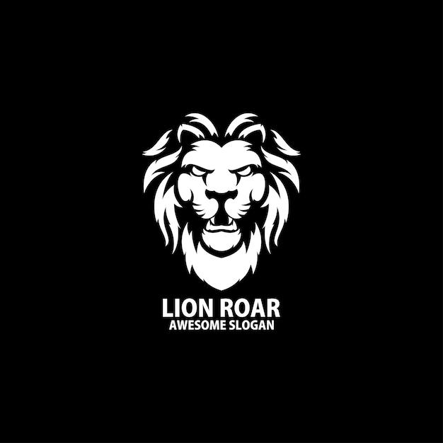 diseño de logotipo enojado cabeza de león