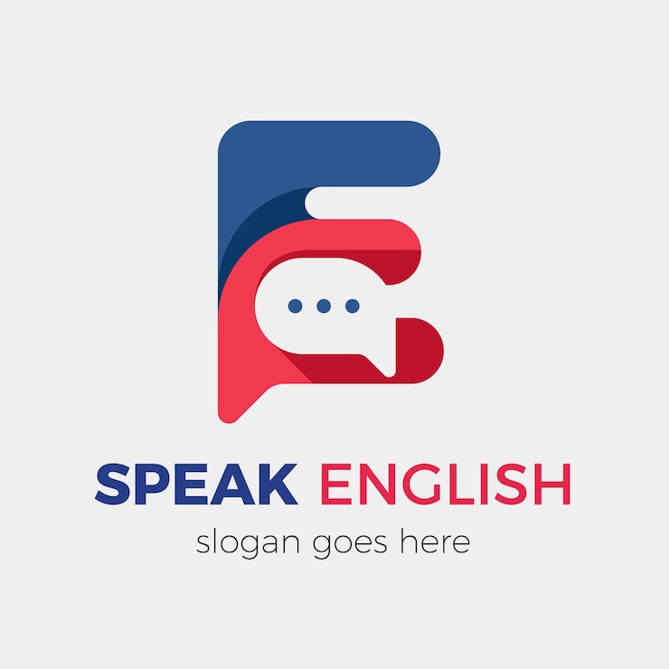 Vector gratuito diseño de logotipo de escuela de inglés de diseño plano