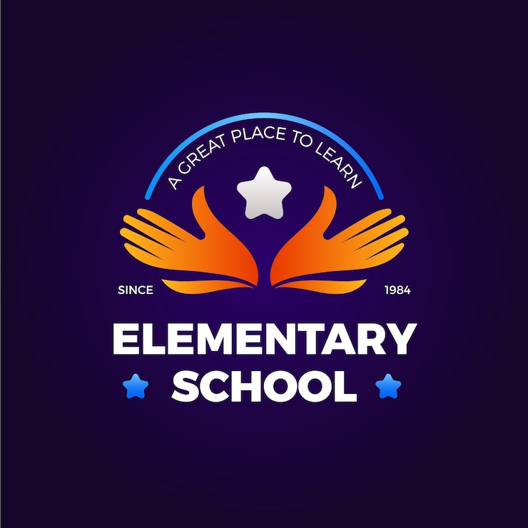 Vector gratuito diseño de logotipo de escuela primaria degradado