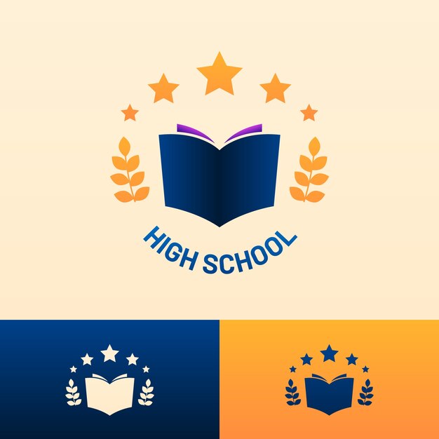 Diseño de logotipo de escuela secundaria degradado